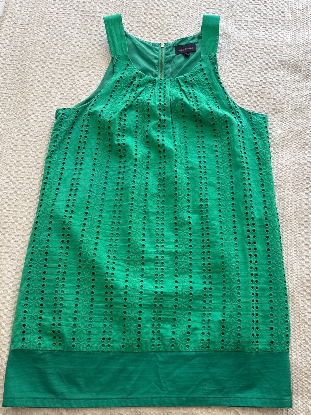 Isabel & Nina Adorable Spring Green Eyelet Shift Dress Size 10